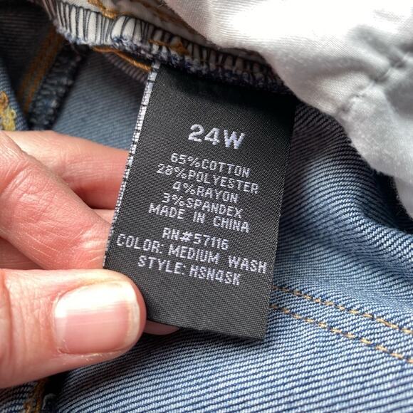 Curations Western Minimalist Skinny Fit Medium Wash Denim Stretch Jeans 24W - Picture 8 of 9